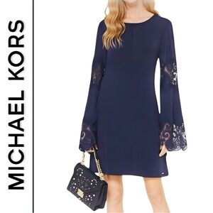 Women’s GORGEOUS | MICHAEL Michael Kors Lace Inset Bell Sleeve Dress